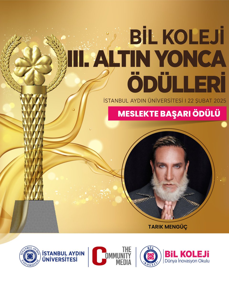 Yılın en iyileri BİL Koleji III. ALTIN YONCA ÖDÜLLERİNDE bir araya geliyor. 

MESLEKTE BAŞARI ÖDÜLÜ
🏆 TARIK MENGÜÇ

🗓 22 Şubat 2025
📍 İstanbul Aydın Üniversitesi

<a href="/IAUKampus/">İstanbul Aydın Üniversitesi</a> <a href="/iautanitim/">İAÜ Halkla İlişkiler ve Tanıtım</a>