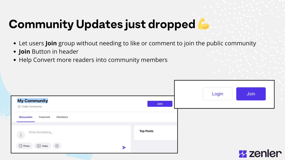 Zenler Community Feature Updates just in 🎉
