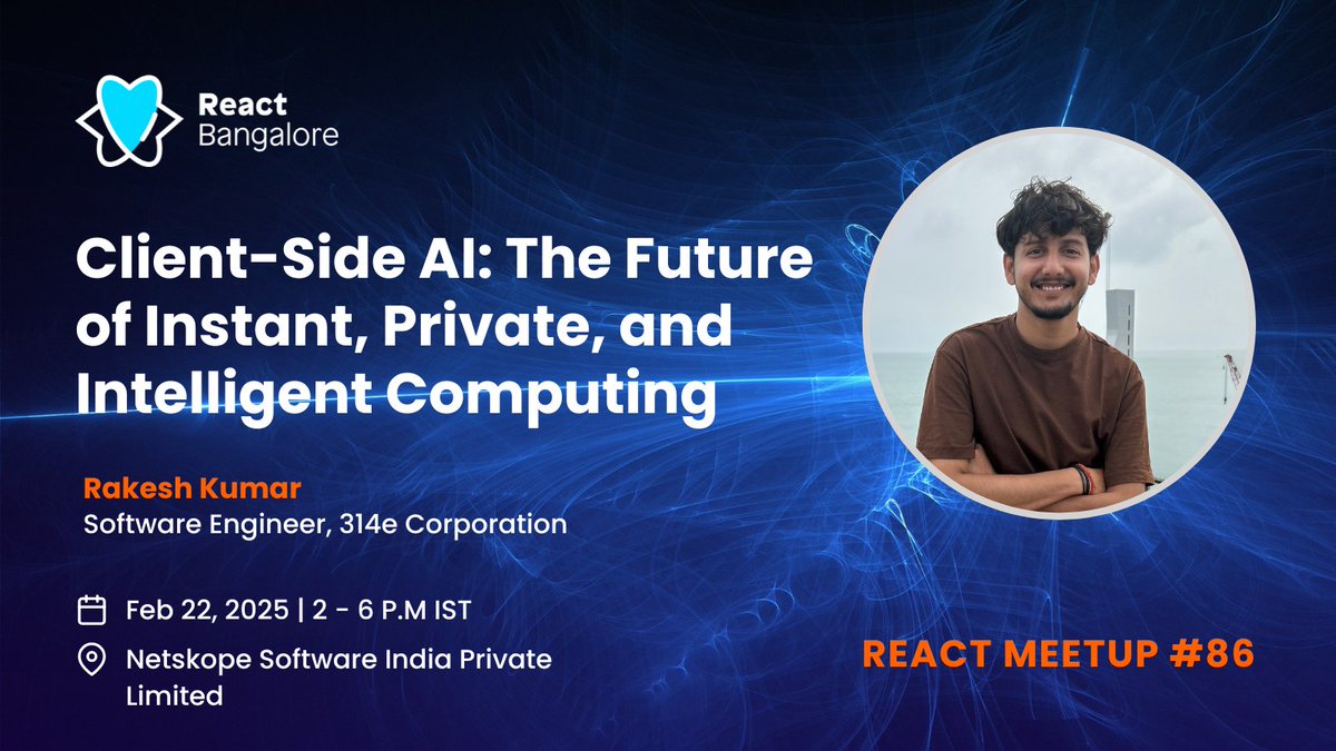 ReactBangalore's tweet image. ✨ At our React meetup on Feb 22nd, Rakesh Kumar will share his insights on using browser inbuilt AI for different tasks.
Register to join us at the meetup
meetup.com/reactjs-bangal…