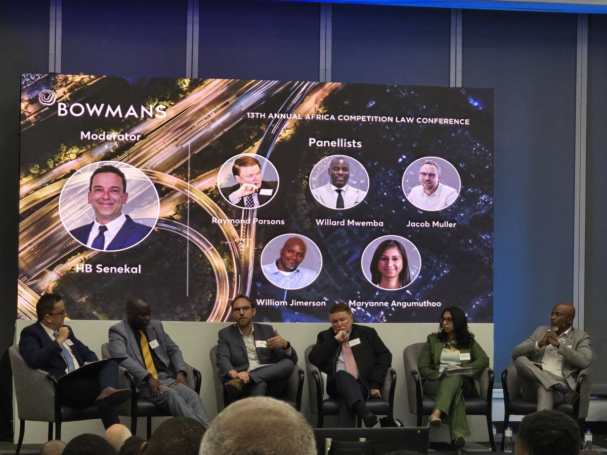 Attending the <a href="/CompetLawAfrica/">Bowmans Competition Law</a> Annual Competition Law Conference currently taking place in Johannesburg, South Africa.