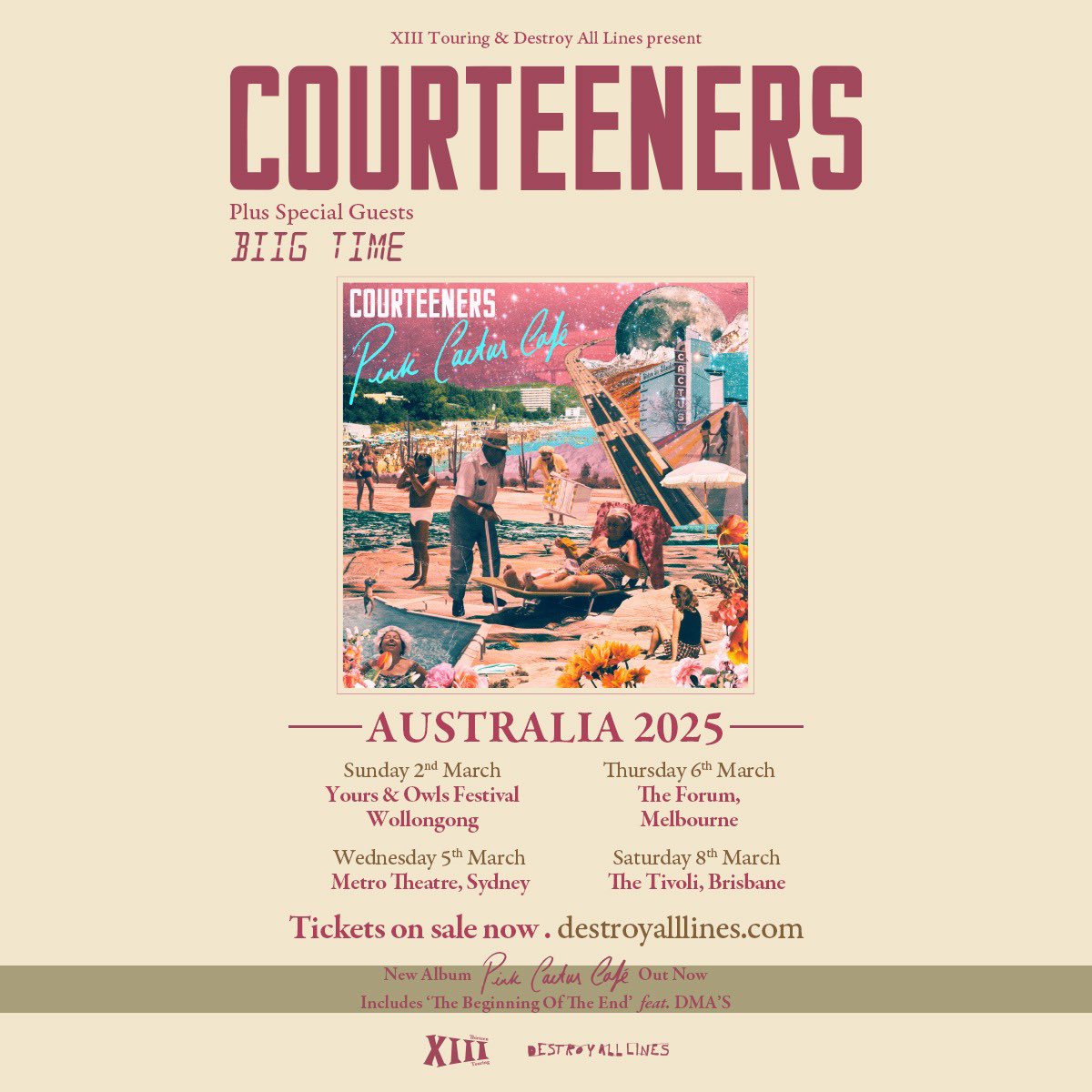 Courteeners (@thecourteeners) on Twitter photo Tickets on sale now from courteeners.lnk.to/aus2025.
Australia! We're performing a series of headline shows this March at Sydney <a href="/Metro_Theatre/">Metro Theatre</a>, Melbourne <a href="/ForumMelbourne/">Forum Melbourne</a> & Brisbane The Tivoli! Support on all dates @biigtimeau (Johnny from
<a href="/dmasmusic/">DMA'S</a>). Tickets on sale now from courteeners.lnk.to/aus2025.
Australia! We're performing a series of headline shows this March at Sydney <a href="/Metro_Theatre/">Metro Theatre</a>, Melbourne <a href="/ForumMelbourne/">Forum Melbourne</a> & Brisbane The Tivoli! Support on all dates @biigtimeau (Johnny from
<a href="/dmasmusic/">DMA'S</a>).