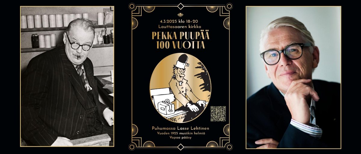 Sarjakuvahahmon Pekka Puupään 100-vuotisjuhlaa vietetään Lauttasaaren kirkossa 4.3.2025 klo 18.00-20.00. Illan aikana sukelletaan myös syvälle 1920-luvun historiaan. 

Lisätiedot: helsinginseurakunnat.fi/lauttasaarense…

#Lauttasaari #tapahtumat #historia #sarjakuvahahmo #näyttely #musiikkia