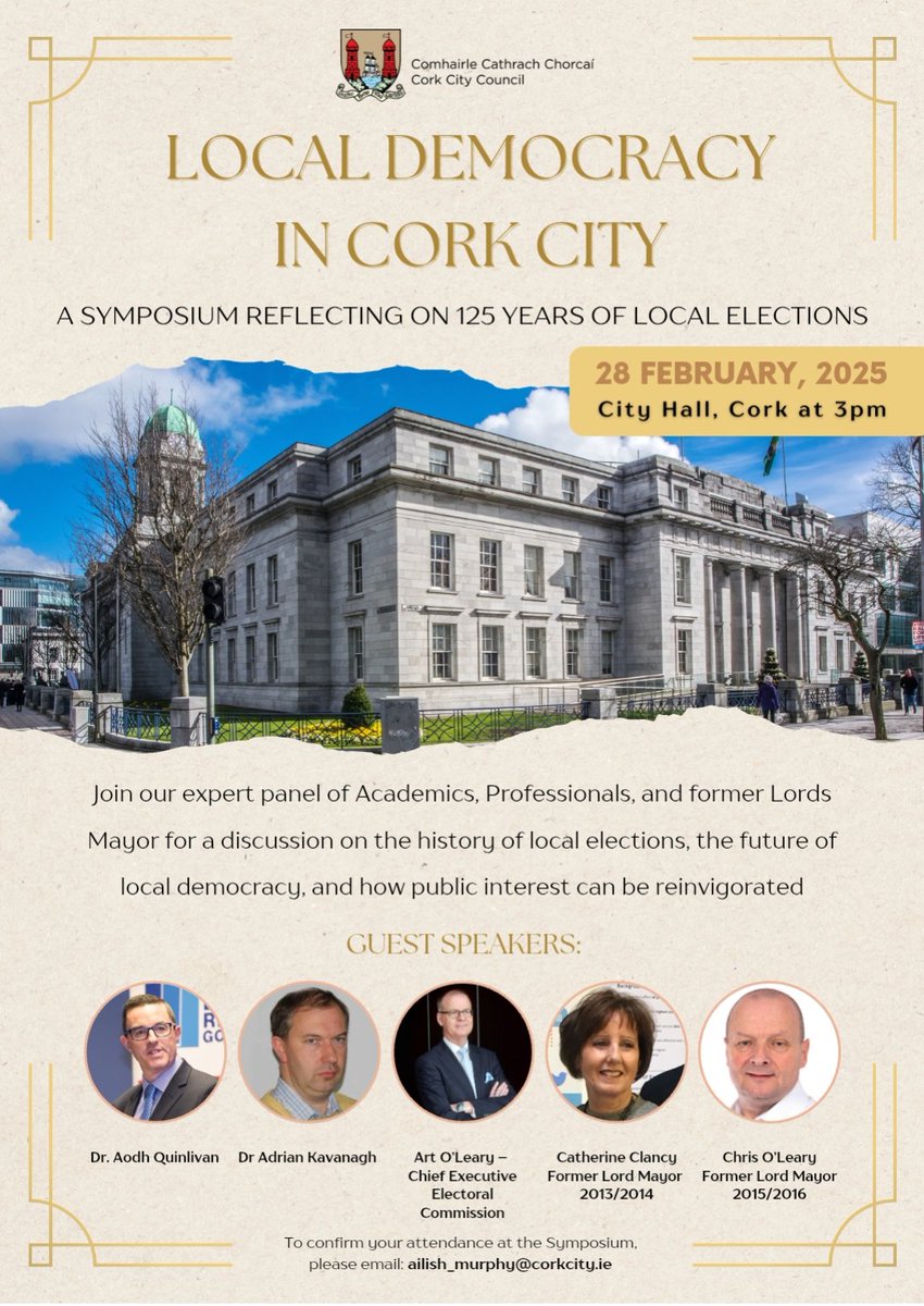 AODH QUINLIVAN ⚽️🏆 (@aodhquinlivan) on Twitter photo Greatly looking forward to this event next Friday & contributing to a distinguished panel. Well done <a href="/corkcitycouncil/">Cork City Council</a> for organising. <a href="/UCC/">UCC Ireland</a> <a href="/DeptHousingIRL/">Department of Housing, Local Government & Heritage</a> <a href="/johbees/">John O'Halloran</a> <a href="/JamesBrowneTD/">James Browne TD</a> <a href="/AILGIRE/">AILG</a> <a href="/ArtOLeary/">Art O'Leary</a> <a href="/ElecCommIRL/">An Coimisiún Toghcháin, The Electoral Commission</a> <a href="/CACSSS1/">UCC Arts, Celtic Studies and Social Sciences</a> <a href="/echolivecork/">EchoLive.ie</a> <a href="/AdrianKavanagh/">Adrian Kavanagh</a> <a href="/GovUCC/">GovPolUCC</a> <a href="/sendboyle/">Ard Mhéara Chorcaí, Cllr. Dan Boyle</a> <a href="/CLRGUCC/">CLRG</a> Greatly looking forward to this event next Friday & contributing to a distinguished panel. Well done <a href="/corkcitycouncil/">Cork City Council</a> for organising. <a href="/UCC/">UCC Ireland</a> <a href="/DeptHousingIRL/">Department of Housing, Local Government & Heritage</a> <a href="/johbees/">John O'Halloran</a> <a href="/JamesBrowneTD/">James Browne TD</a> <a href="/AILGIRE/">AILG</a> <a href="/ArtOLeary/">Art O'Leary</a> <a href="/ElecCommIRL/">An Coimisiún Toghcháin, The Electoral Commission</a> <a href="/CACSSS1/">UCC Arts, Celtic Studies and Social Sciences</a> <a href="/echolivecork/">EchoLive.ie</a> <a href="/AdrianKavanagh/">Adrian Kavanagh</a> <a href="/GovUCC/">GovPolUCC</a> <a href="/sendboyle/">Ard Mhéara Chorcaí, Cllr. Dan Boyle</a> <a href="/CLRGUCC/">CLRG</a>