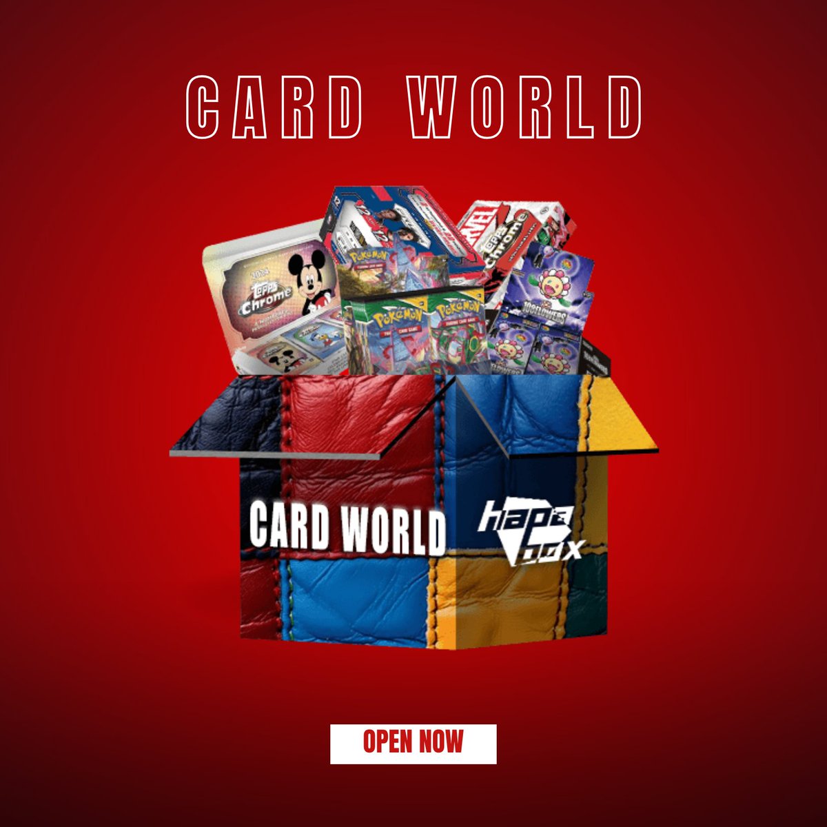 HapaBox's tweet photo. Card World💐

Are you a card collector? Open the box, and you will have a chance to get cards from brands such as Pokémon, Panini, Topps, or Bandai. Try your luck!🔥🥰💥

Reply below YES or NO if you'd open this box to win a FREE code.🎁