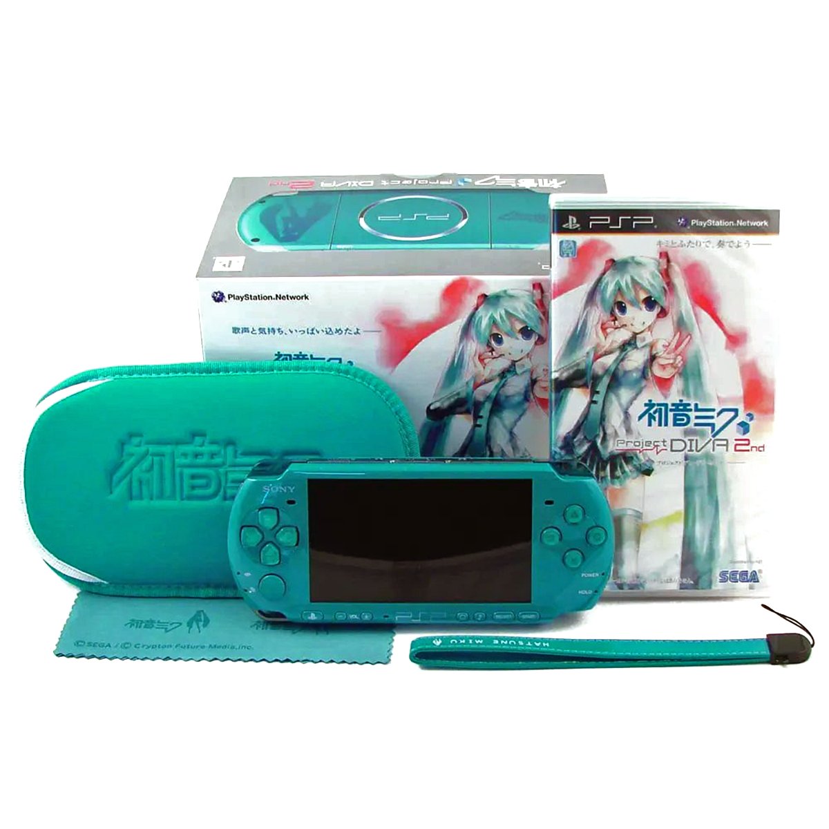 ObsoleteSony's tweet photo. 2010 Turquoise Green Sony PSP 3000 Hatsune Miku https://t.co/voowZVB99x