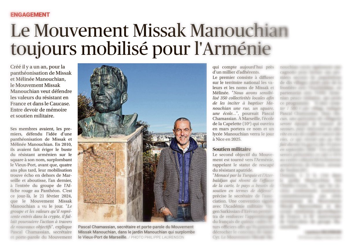 Chamassian Pascal (@pchamassian) on Twitter photo « Aux grands hommes, la patrie reconnaissante » il y a 1 an jour pour jour Missak Manouchian rentrait au Panthéon accompagné de son épouse Melinée
Rdv ce soir à 19h à Marseille, 47 av. de Toulon, avec le Mouvement Missak Manouchian
👇 <a href="/laprovence/">La Provence</a>
laprovence.com/article/region… « Aux grands hommes, la patrie reconnaissante » il y a 1 an jour pour jour Missak Manouchian rentrait au Panthéon accompagné de son épouse Melinée
Rdv ce soir à 19h à Marseille, 47 av. de Toulon, avec le Mouvement Missak Manouchian
👇 <a href="/laprovence/">La Provence</a>
laprovence.com/article/region…