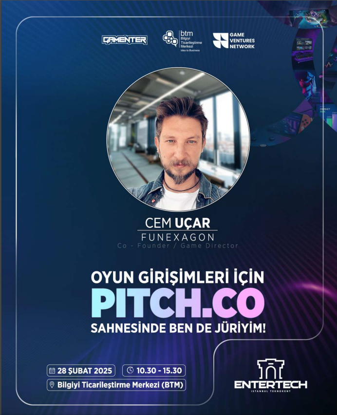portumacom's tweet photo. The jury for the #PITCHCO Pitch Competition, which will evaluate innovative initiatives in the gaming world, has been announced! Portuma founder Ozan Emrah Ünal is among the jury members! @entertechtr
We are coming together with industry leaders on February 28 at the Bilgiyi Ticarileştirme Merkezi to evaluate creative strategies and innovative projects.
📅 Event Date: February 28, 2025
📍 Location: Bilgiyi Ticarileştirme Merkezi (BTM)
⏳ Application Deadline: February 21, 2025
🚀 To Apply: https://t.co/3GWoBgoD51
👥 To Register for the Event: https://t.co/Jjq4VV97RO