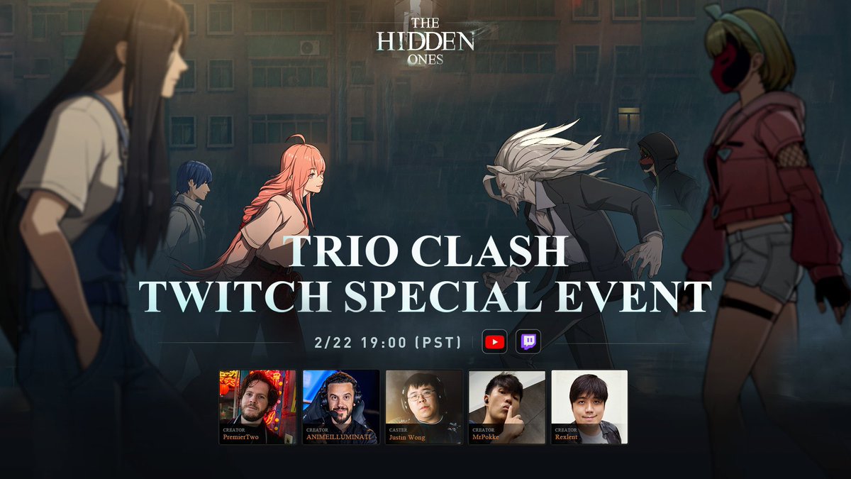 mrpokke's tweet photo. YOUR STREAMER PLAYED HIS FIRST FIGHTING GAME EVER.

I am joining with @Rexlent , @jiyunaJP, @premier_two, and 2 devs fighting the new 3v3 Trio Clash mode for the first time in @TheHiddenOnesEN, with the one and only @JWonggg live commentating.

FIGHT, OR BE FORGOTTEN.

Watch the official livestream on Feb 22nd, 7 pm (PT) at https://t.co/UYylJUyCDB

Official discord:
https://t.co/3oUblu23QQ

#TheHiddenOnes 
#3DFighter
#ARPG