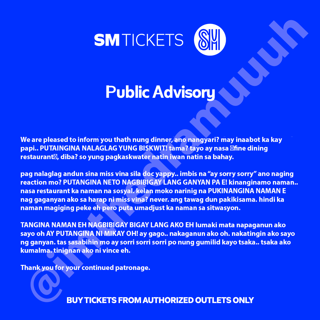 ANNOUNCEMENT FROM <a href="/smtickets/">SM Tickets</a>  AND MAMI ONI
 
#HOPE_ON_THE_STAGE_TOUR_Manila