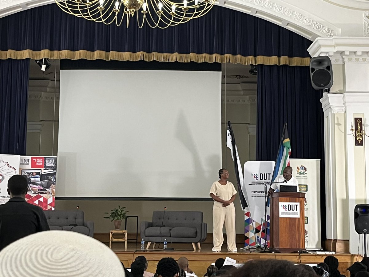 Interim Dean, Dut faculty of Arts and Design Prof. Jean Baxen and Director, PanSALB Mr J. Simelane share words of wisdom and the importance of language and it’s history to us

#DutLanguageDay 
#DutInternationalMotherLanguageDay2025