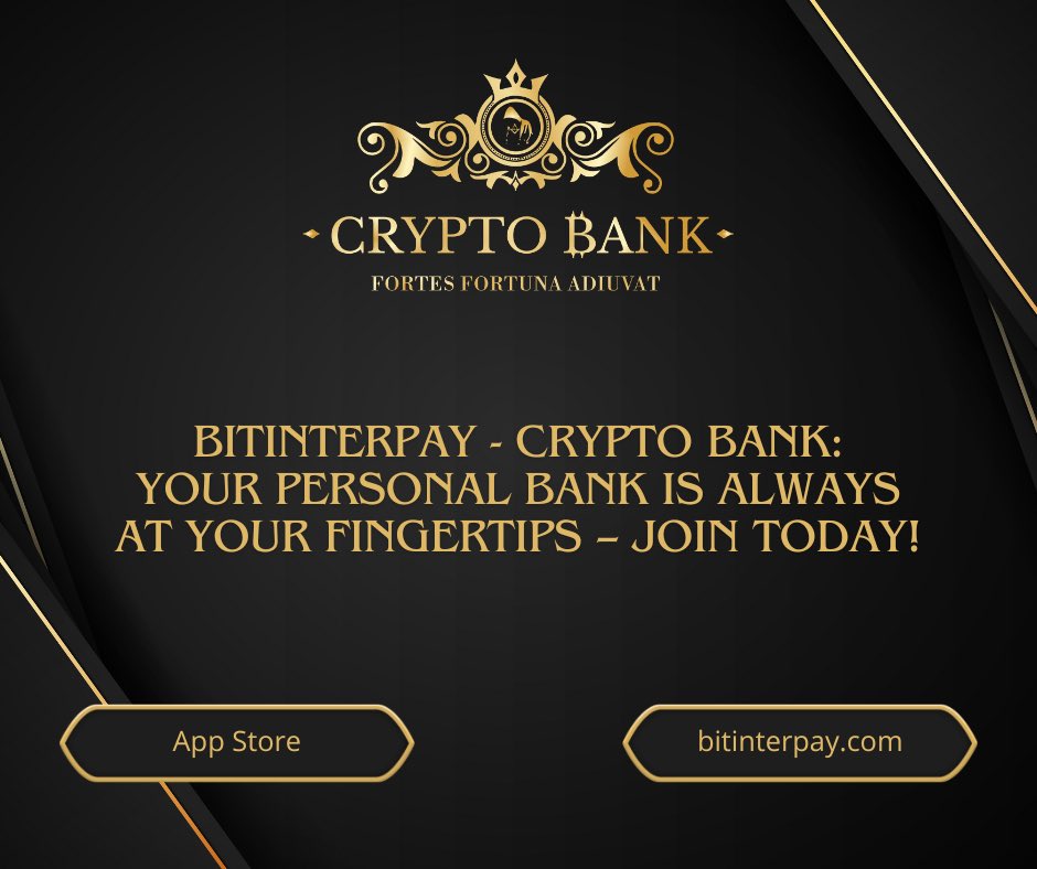 Crypto____Bank's tweet photo. 🚀 Discover BitInterPay - Crypto Bank! Manage cryptocurrencies, trade stocks, and make secure transactions with our user-friendly mobile app. Your personal bank is always at your fingertips – join today!

https://t.co/fF2xVjlBd4

#BitInterPay #CryptoBank #Finance #Investments https://t.co/8hN6OcEJSM
