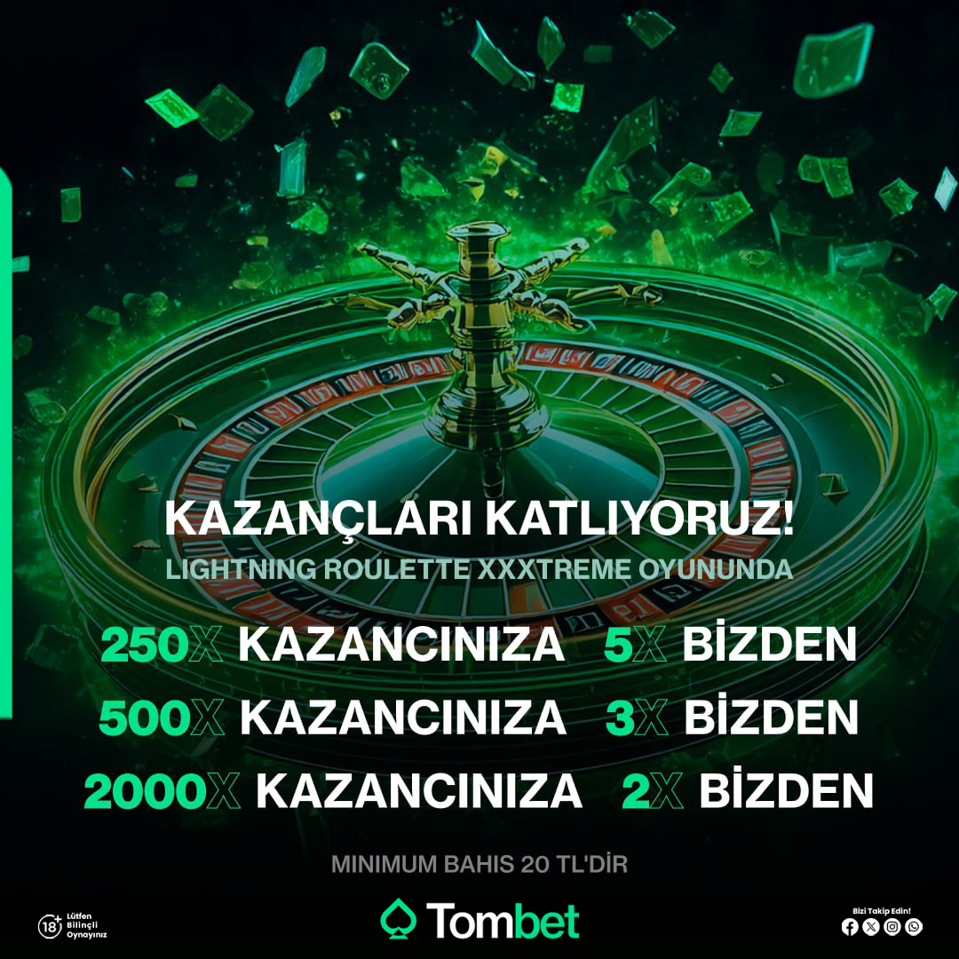 tombet_sosyal's tweet photo. 📷 XXXTREME ROULETTE HEYECANINI 5 KATINA ÇIKAR! 📷

📷Tombet'te kazançları katlamak için büyük fırsat seni bekliyor!

📷 Lıghtnıng Roulette Xxxtreme oyununda kazanmanın keyfini TomBet'te yaşayın !

📷Her zaman en iyisi olmaya devam ediyoruz!

📷 Güncel Giriş: https://t.co/BXIGZQQqAt