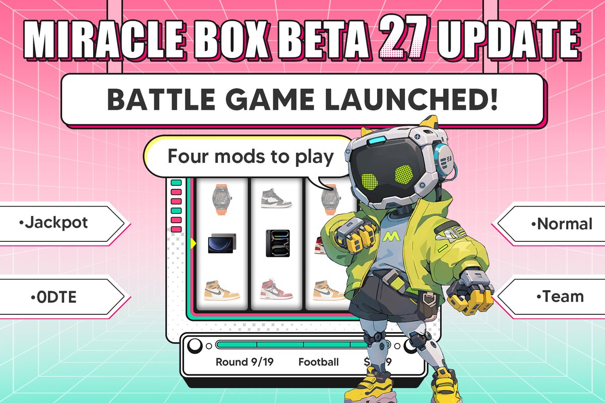 🔥Miracle Box Beta 27 Update

Get ready for intense action and fun with four exciting modes to challenge: 
1⃣Normal Mode
2⃣Team Mode
3⃣Jackpot Mode
4⃣ODTE Mode
Update your app now to experience these thrilling new features and dive into the action!