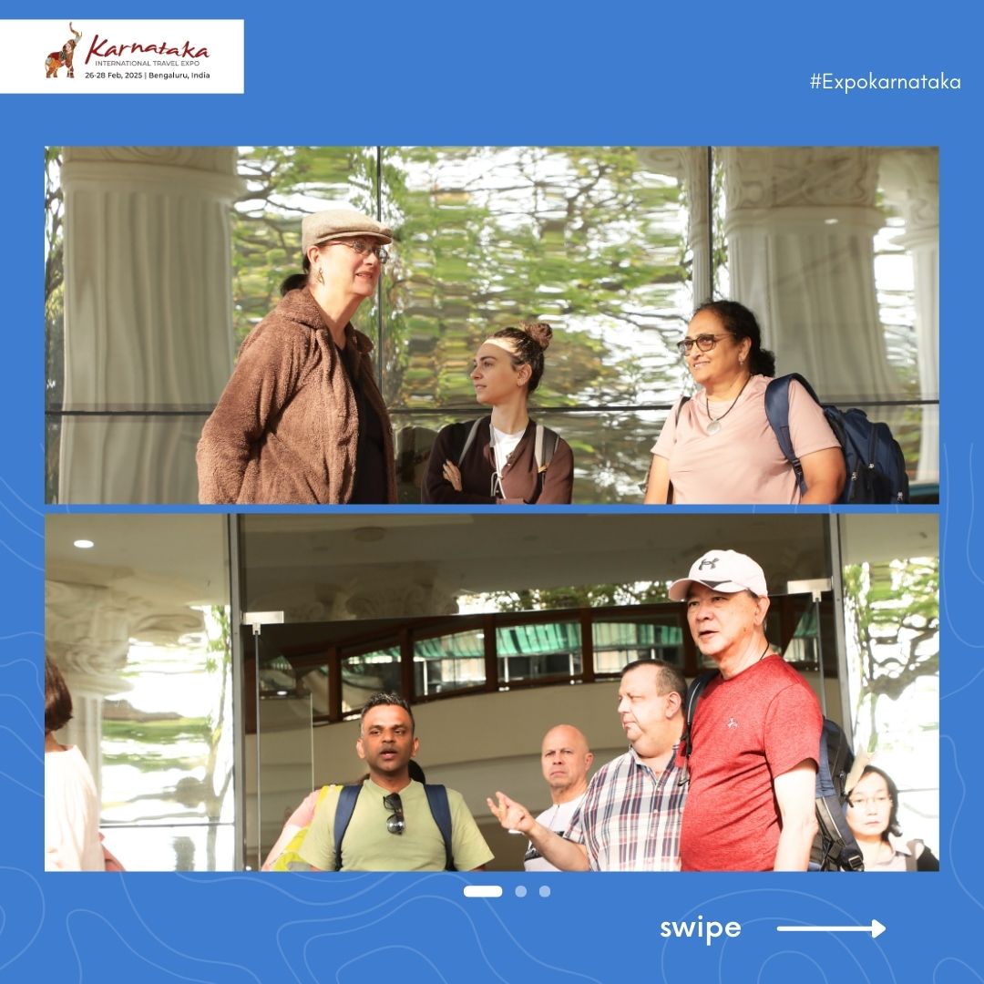 ExpoKarnataka's tweet photo. 🚀 #KITE2025 Pre-FAM Tour flagged off at #KumaraKrupa, welcoming #GlobalDelegates from 25 countries to explore #Karnataka’sStunningDestinations! 🌍✨ From the majestic #HeritageSites to breathtaking #NatureEscapes, (1/2) https://t.co/fRivB2T3vQ