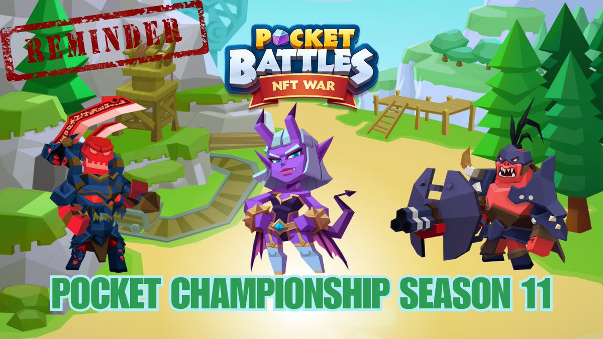 [📢Pocket Championship Season 11 (Round A) Reminder]

Round A is still ongoing!💥 1 week left to grab more rewards!💸

🏆PKS, 7-day Battle Card, Legendary Soldier and Flag Random box

⏰~ Feb 28

Prize details👉bit.ly/4dreZfQ

#NFT #Web3Gaming #p2e #PocketBattlesNFTWar