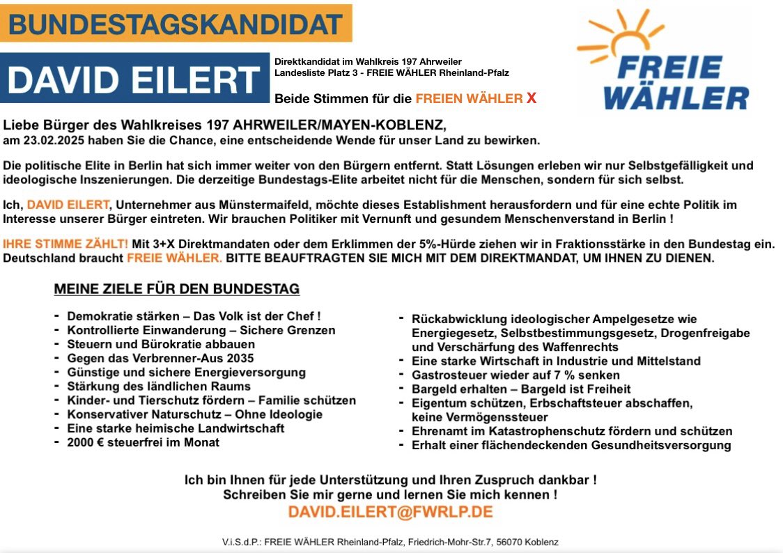 David Eilert - FREIE WÄHLER 🇩🇪 tweet media