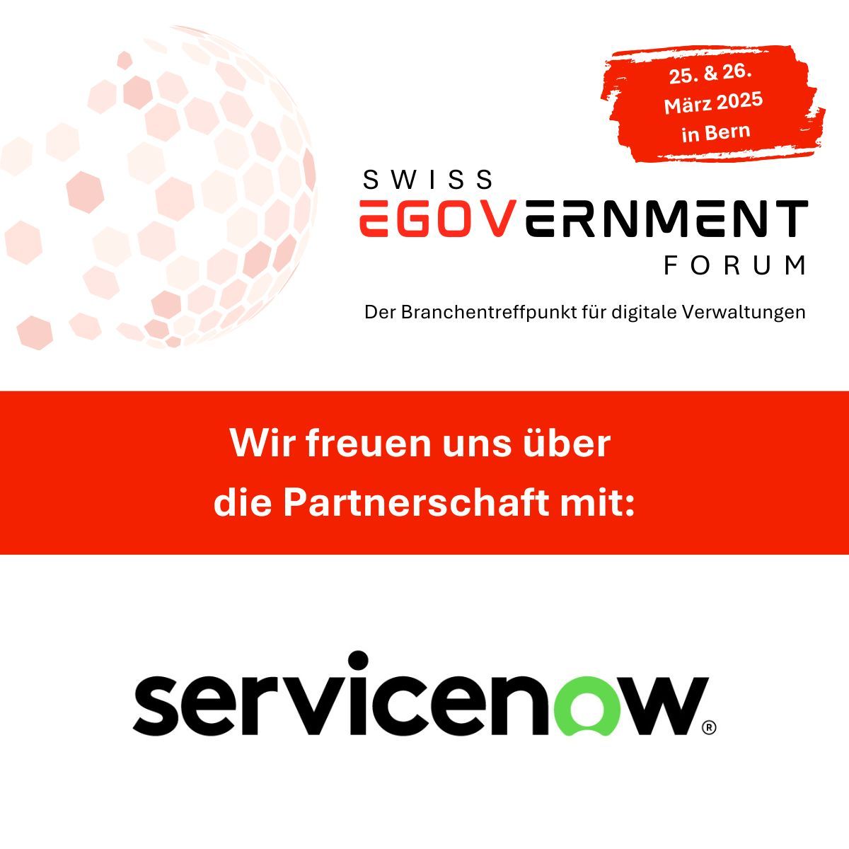 Wir bedanken uns für die Partnerschaft mit servicenow am Swiss eGovernment Forum 2025. Hier finden Sie das Programm sowie Tickets: buff.ly/3MwBwdI

#swissegovernmentforum #egov #digitaleverwaltung #öffentlicheHand #Verwaltung #Gemeinde #Behörden #Stadt #Kanton #Bund