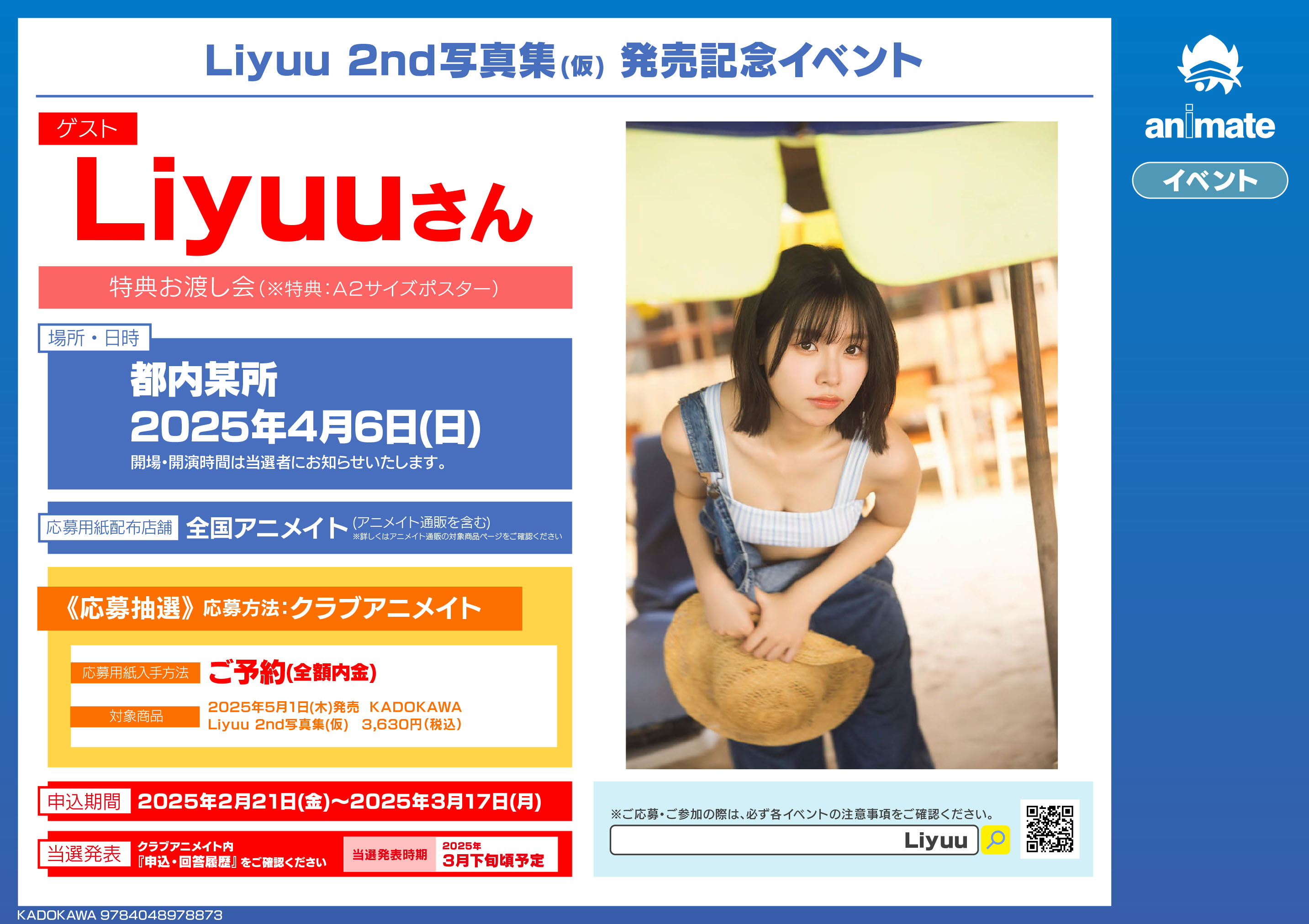 海外並行輸入正規品 Liyuu 写真集応募ポスター ポスター