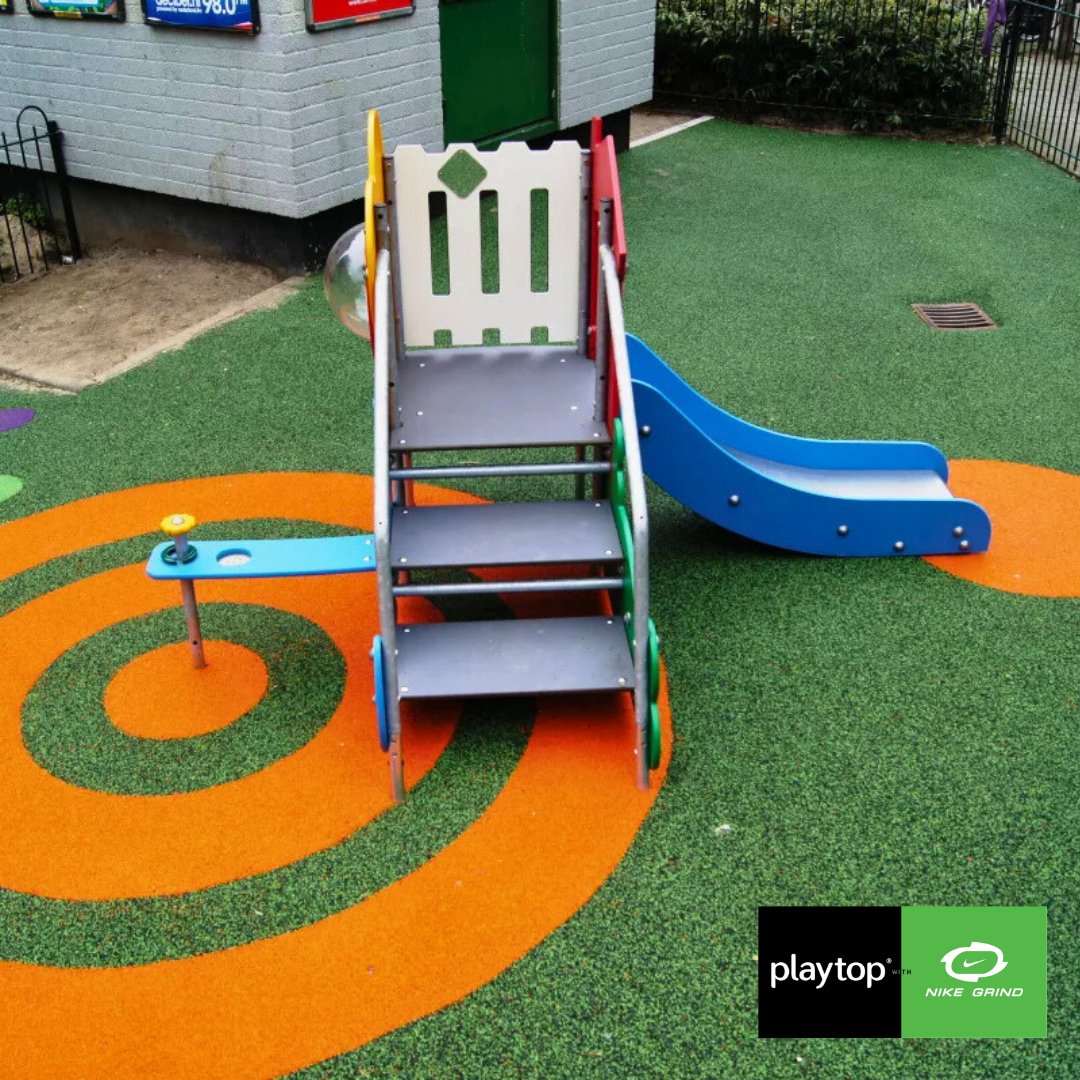 What is Playtop with Nike Grind? ♻️👟

We recycle worn-out trainers into safe, durable surfacing for playgrounds &amp; sports courts—reducing landfill waste while creating vibrant, custom spaces! 🌍

Learn more: ow.ly/COMr50UVw7g

#SustainablePlay #EcoFriendly