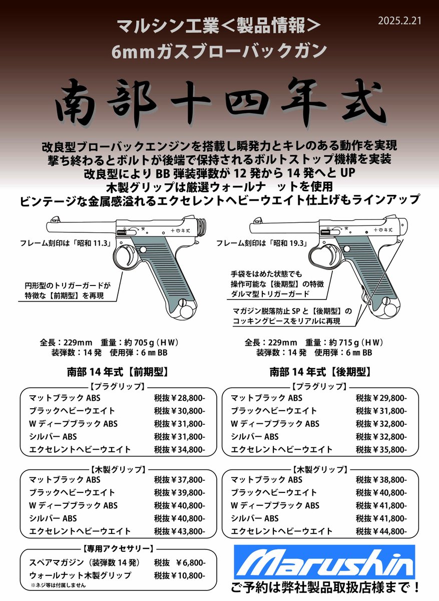 ガスガン新製品情報 ボルトストップ機構をリアルに再現し、装弾数も