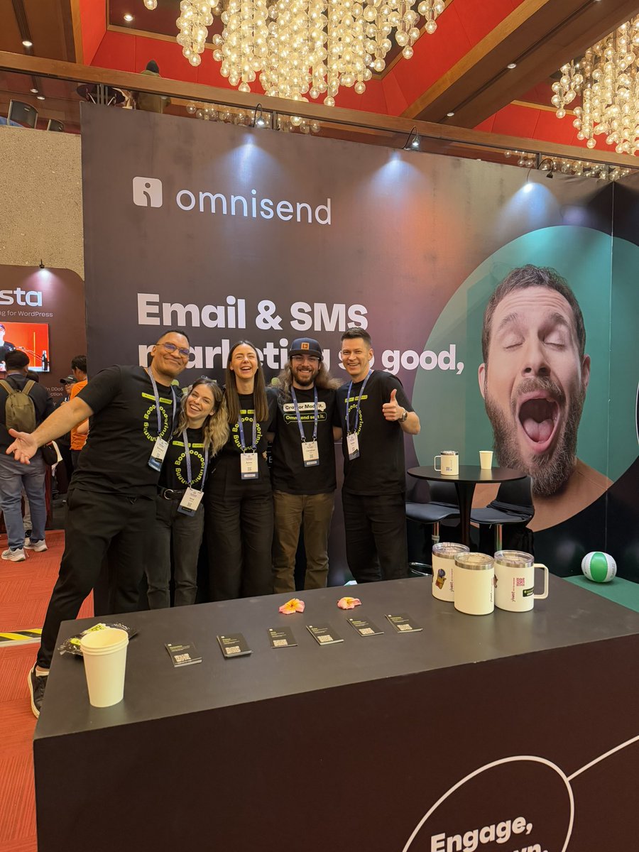 agrigunaite's tweet photo. @itscraylor @omnisend booth takeover ended with the smiles! 😁 ✅ if you’re here for another day at #WCAsia come stop by our booth! ☺️

Here with my wonderful colleagues @bernardgmeyer @tadaspadas @kairytei - huge kudos to Ieva for organising it! ❤️ https://t.co/wtBBV6nuJJ