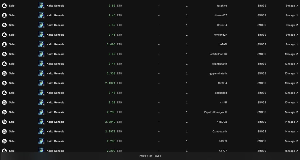 KaitoAI's tweet photo. All fees earned from royalties on our Genesis NFT Collection have now been used to sweep.

20 now added to the Kaito Treasury 🫡

They'll continue to have a lasting role in our ecosystem.

A lot of shipping still to come! https://t.co/CpZygx54cT