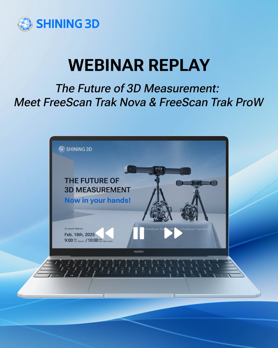 Shining3D's tweet image. 🌟Missed our new Trak series launch?🌟
No worries! You can rewatch the #FreeScanTrakNova &amp;amp; #FreeScanTrakProW release event and discover all the innovative features of our latest 3D tracking systems! 
🎥Rewatch: hubs.ly/Q037HyYs0

#NewProductLaunch  #3DScanning #Metrology