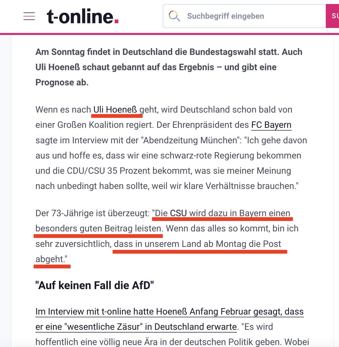 Dumb__Trump's tweet image. Uli Hoeness meint vermutlich mit &quot;dass in unserem Land die Post abgeht&quot; solche Vorfälle wie die #Autoattacke des Afghaners auf die Verdi-Demo? 😱 Ich halte diesen Wunsch für verwerflich! #FCBayern #AfD #CSU #Wahlen #Wahlen2025