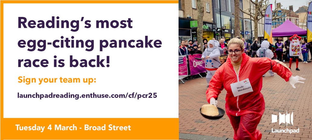 Events In Reading (@eventsinreading) on Twitter photo Join <a href="/Launchpad_RDG/">Launchpad Reading</a> for the Pancake Race on Tuesday 4 March!
To take part, you’ll need a team of four, a fancy dress and £150 to pay for the entry fee. All the raised funds will support people who are homeless or at risk of losing their home in Reading.
rdguk.info/bTSe9 Join <a href="/Launchpad_RDG/">Launchpad Reading</a> for the Pancake Race on Tuesday 4 March!
To take part, you’ll need a team of four, a fancy dress and £150 to pay for the entry fee. All the raised funds will support people who are homeless or at risk of losing their home in Reading.
rdguk.info/bTSe9