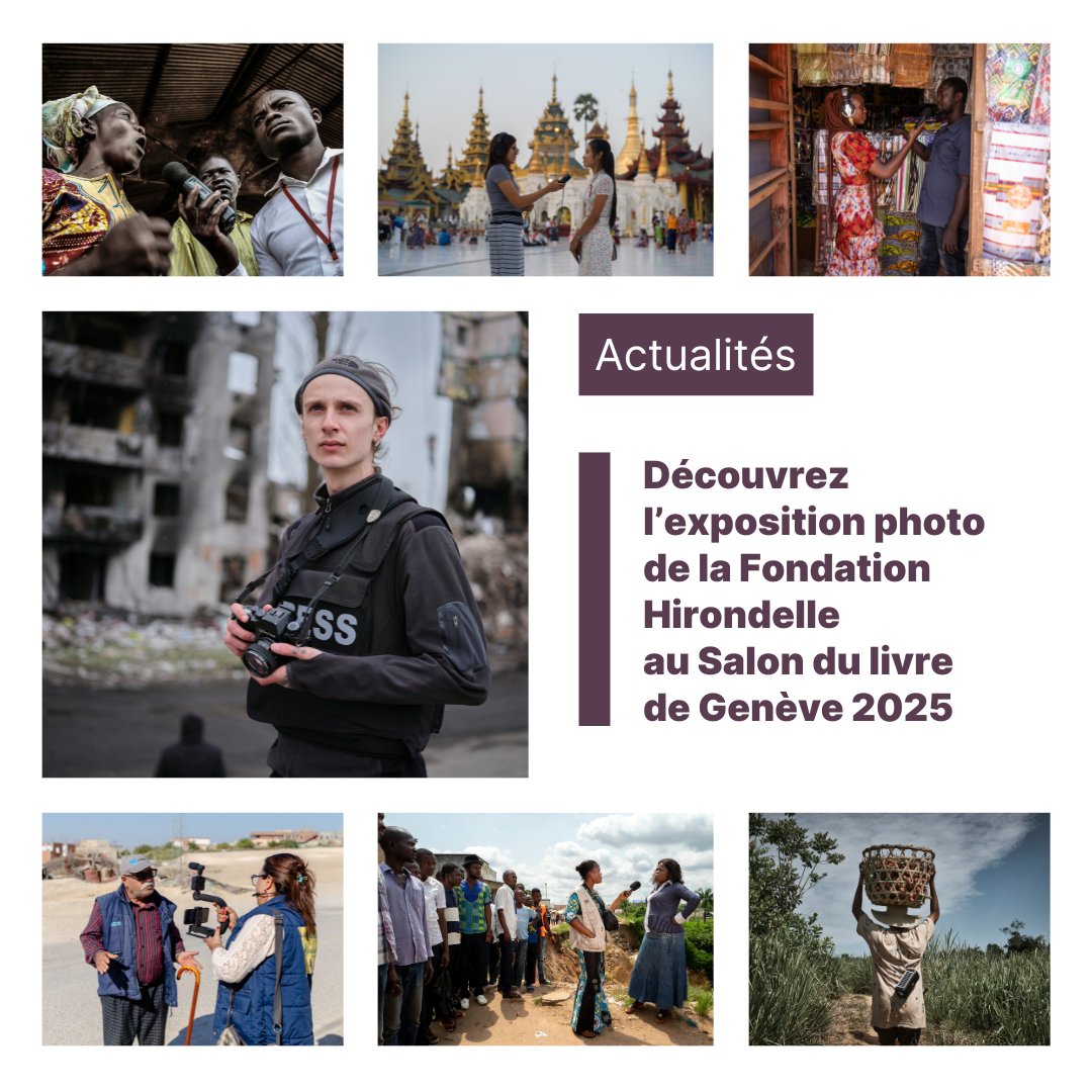 📢 La Fondation Hirondelle sera au <a href="/livregeneve/">Salon du livre</a> 2025 du 19 au 23 mars !

Au travers d’une trentaine de photographies, vidéos et reportages, plongez dans le quotidien de nos équipes et journalistes engagés dans 11 pays à travers le monde en 2025. #FondationHirondelle30ans