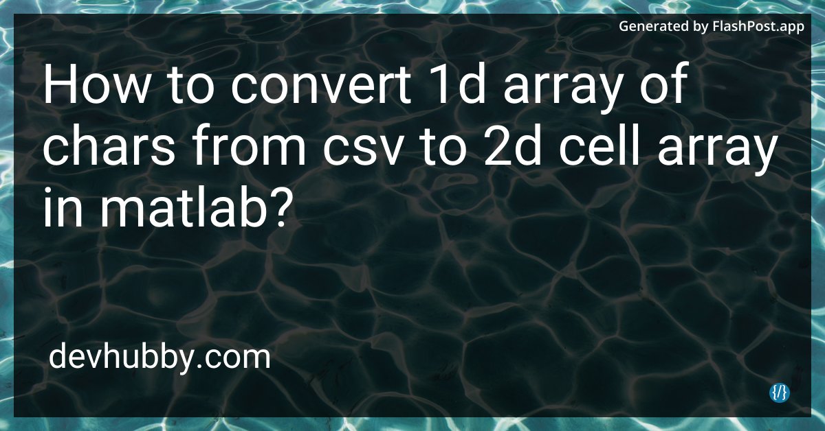 alieGotha's tweet image. What do 1D char arrays say when they meet their 2D cell upgrades? "Well, we've expanded!" 📏↔️📐
Source: devhubby.com/thread/how-to-…
#CodeChallenge #Matrix #LearnProgramming #DevCommunity #matlab #convert