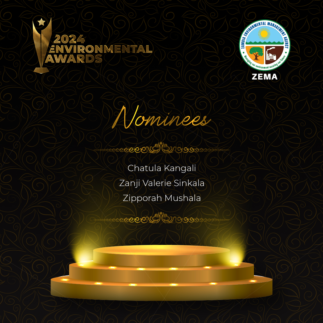 2024 Environmental Awards - Media Nominees Climate Change Print Feature

Live Broadcast on 28th February, 2025  at 18:00hrs on
Diamond TV,  ZEMA Facebook and Mwebantu Facebook page.