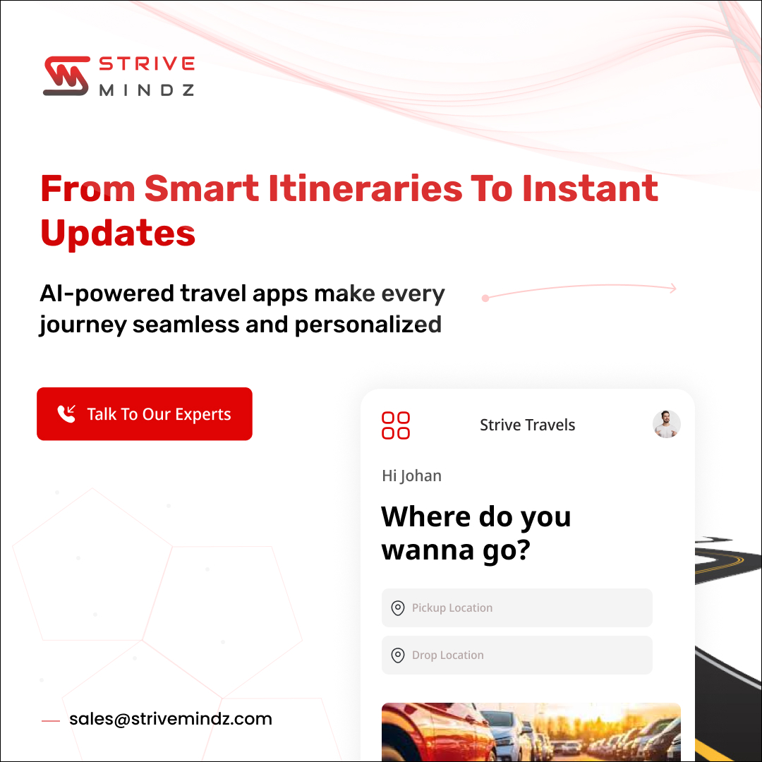 strivemindz's tweet image. Ready to elevate your travel and tourism business with AI-powered solutions? 
Let’s innovate together!

Visit Us - strivemindz.com

#strivemindz #customtravelsolutions #traveltech #aiintravel #futureoftravel #travelmarketing #AI #AIsolutions #AIdevelopment