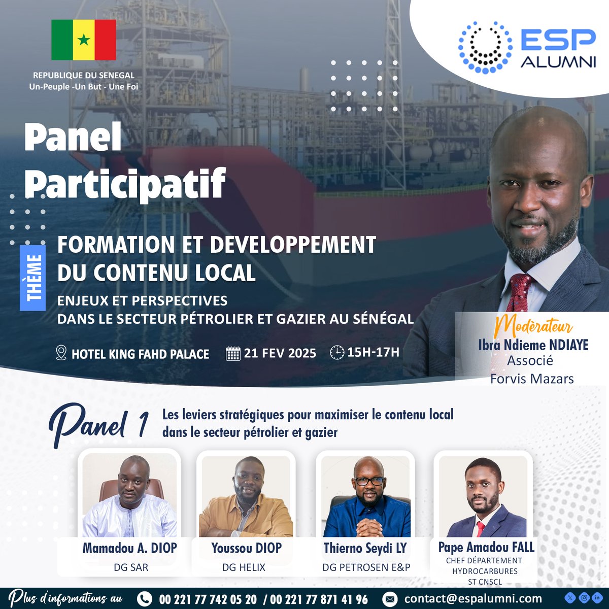 esp_alumni's tweet image. Suivez nous sur nos différents comptes pour profiter de l'événement qui sera retranscrit en live sur nos RS!

Instagram: AlumniEsp
Facebook: Réseau des Alumni de l'ESP
LinkedIn: Réseau Alumni Esp Dakar

#PétroleEtGaz #EspAlumni #EspDakar #ContenuLocal #Formation #Énergie #Sénégal