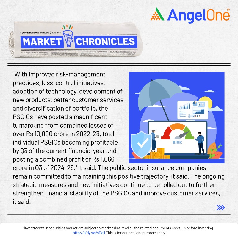 AngelOne's tweet photo. PSGICs post โน1,066 crore profit in Q3! A remarkable turnaround driven by reforms and improved performance.
#MarketChronicles
