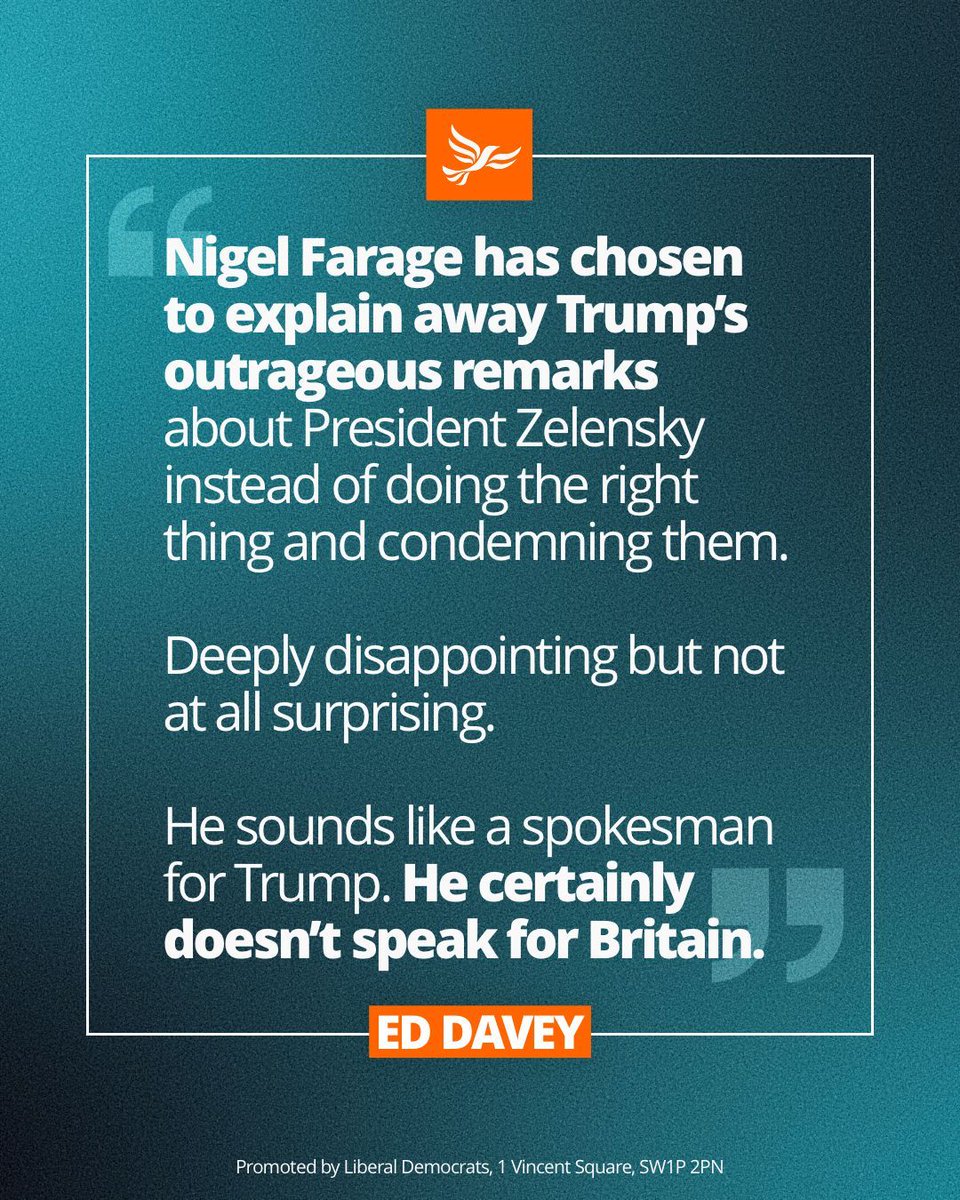 It's clear. Nigel Farage and his Reform bootlickers will never stand up for Britain if it means standing up to Donald Trump.