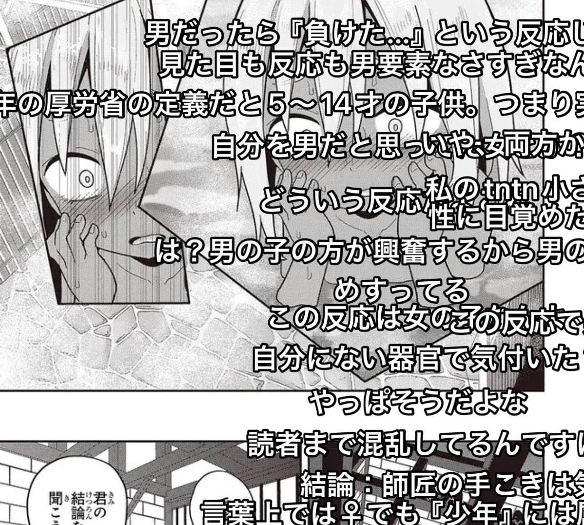 エルド君の性別を巡って厚労省の少年の定義まで持ち出す読者層、好きだぞ。 