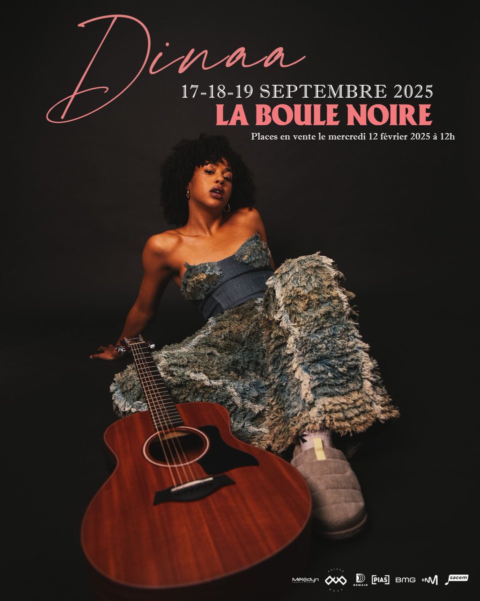 PALACEPROD's tweet image. 1,2,3… Boule Noire ! 🥳

@DinaaOfficiel vous donne rendez-vous en septembre pour non pas une, ni deux mais bien trois dates de concert à La Boule Noire en septembre prochain ! Sans oublier de nombreuses autres dates partout en France 🎤

🎫 bnds.us/mxpe3s

📸Fiona Bazze