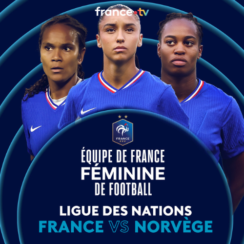 francetvpro's tweet photo. #Evénement @francetvsport

⚽️ Ce soir, 🇫🇷 France vs Norvège 🇳🇴 : premier match des Bleues dans cette Ligue des Nations 2025

🎙️ Commenté par @FabLeveque et Louisa #Necib

🎬 Juste après, ne manquez pas le doc "Devenir Bleues"

▶️ À 21.00 sur #France3 et https://t.co/JqV7mXAoWY https://t.co/sPYJICKhDC