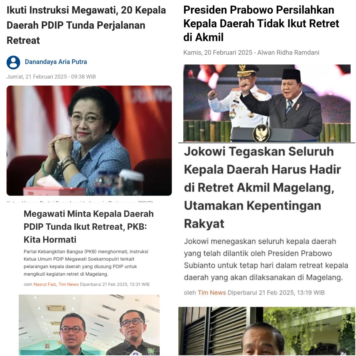 ch_chotimah2's tweet photo. Bu Mega dan PDIP sdh benar.
Jokowi dan ceboker ngawur bin bungul.

Retreat di Magelang itu bukan acara  rakyat, ga hadir disana bkn berarti bkn pelayan rakyat.

Retreat bukan demi kepentingan rakyat tapi menghabiskan uang rakyat, ga hadir disana artinya ga ikut mencla mencle seperti pemerintah, teriak efisiensi tapi hambur2kan uang rakyat.

Retreat juga ga membuat kepala daerah satu dgn pemerintah pusat, buktinya menteri kemarin yg ikut retreat, malah bikin kebijakan tnp izin presiden, bikin kebijakan menyengsarakan rakyat. Fakta ga ada manfaatnya unk rakyat.
Jelas ya.

Dan yg terakhir, Jokowi itu kapasitasnya apa sok ngatur kepala daerah yg diusung partai dan dipilih rakyat, sedangkan Prabowo sendiri mempersilahkan mereka yg ga ingin ikut.
Bangun mul kamu sdh bkn presiden lagi, jgn lebih presiden dari presiden, sikapmu ini malah makin membuktikan keinginanmu tiga periode itu benar adanya.
https://t.co/Fofkb7Vwdc