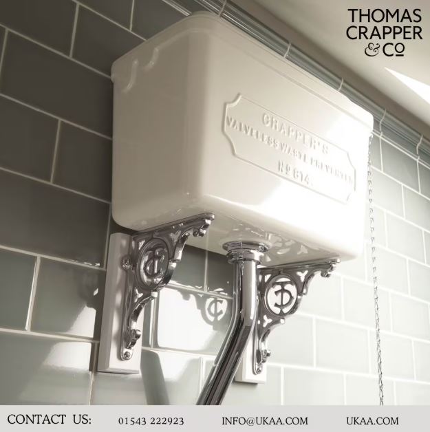 UKAA can supply the full range of traditional Thomas Crapper products.

We can ship worldwide.

Mon - Fri: 9am - 5.30pm                            
Sat: Closed 
Tel: 01543 222923                                              
Email: info@ukaa.com