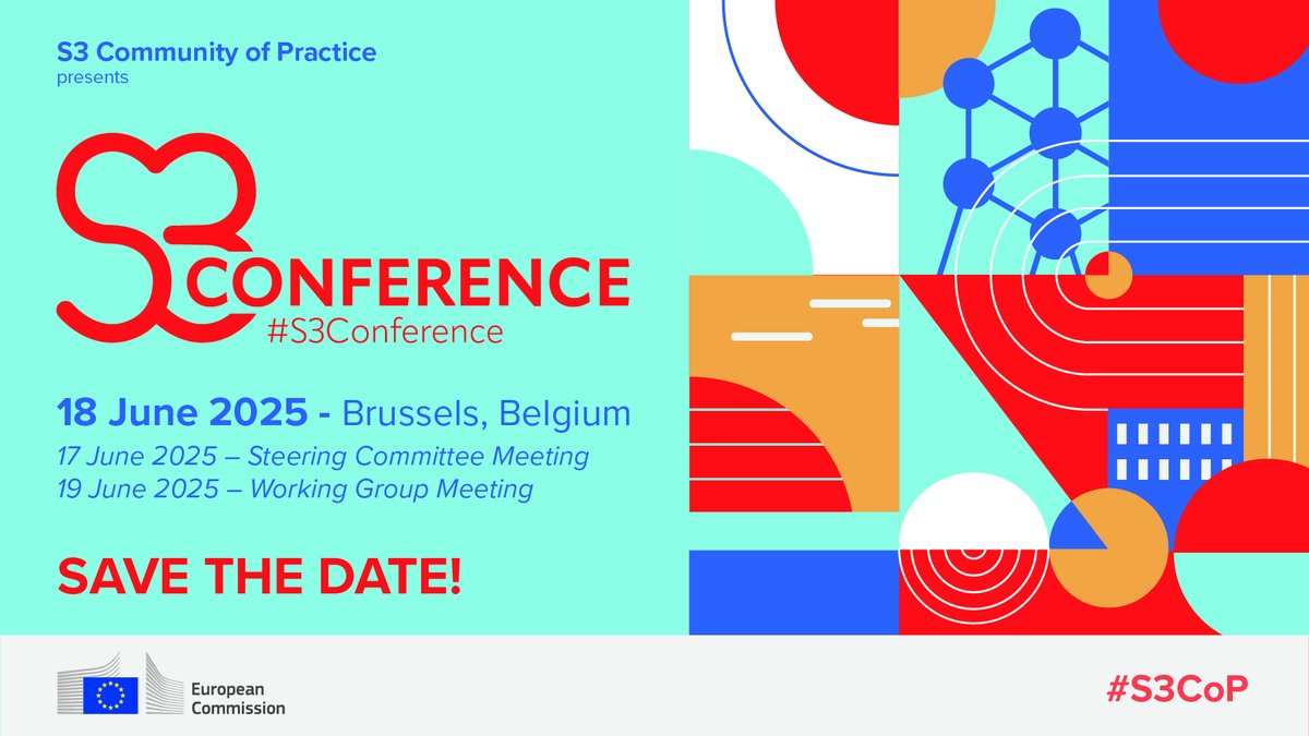 S3P Agrifood on Traceability and Big Data (@dataagris3) on Twitter photo 📢 Save the date! On 18 June, the #S3Conference will explore four key pillars:
🔹 Latest S3 developments & reflections
🔹 3 years of the <a href="/S3Cop_EU/">S3 Community of Practice (#S3CoP)</a>
🔹 S3 & interregional collaboration opportunities
🔹 Assessing S3 implementation & future outlook
cutt.ly/jreeInaD 📢 Save the date! On 18 June, the #S3Conference will explore four key pillars:
🔹 Latest S3 developments & reflections
🔹 3 years of the <a href="/S3Cop_EU/">S3 Community of Practice (#S3CoP)</a>
🔹 S3 & interregional collaboration opportunities
🔹 Assessing S3 implementation & future outlook
cutt.ly/jreeInaD