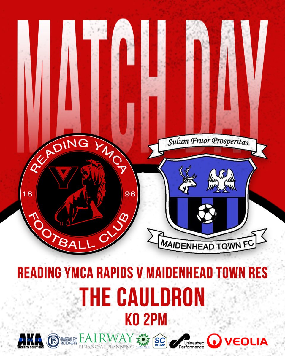 ⚽️𝐌𝐀𝐓𝐂𝐇 𝐃𝐀𝐘⚽️

𝗥𝗘𝗔𝗗𝗜𝗡𝗚 𝗬𝗠𝗖𝗔 𝗥𝗔𝗣𝗜𝗗𝗦 𝘃 𝗠𝗔𝗜𝗗𝗘𝗡𝗛𝗘𝗔𝗗 𝗧𝗢𝗪𝗡 𝗥𝗘𝗦

🏆Thames Valley Premier League
🏟️The Cauldron
🕑KO 2pm
🎟️Free Admission
🌭Food Available
🍺Licensed Bar

readingymcafc.com

🤝<a href="/Stuartcripps4/">Stuart Cripps 💙</a> | <a href="/fairway_fp/">Fairway FP</a> | <a href="/Baggaley_Photo/">Baggaley Photography</a>