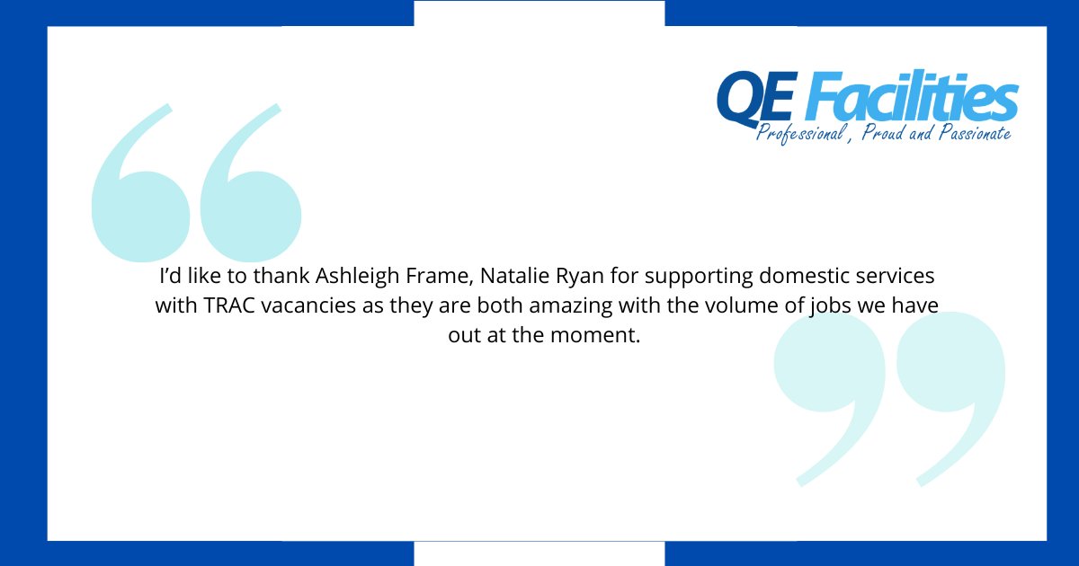 Julie Holmes would like to take this #FeedbackFriday to thank Ashleigh Frame and Natalie Ryan for their recent recruitment support during a particularly busy time. Thank you!