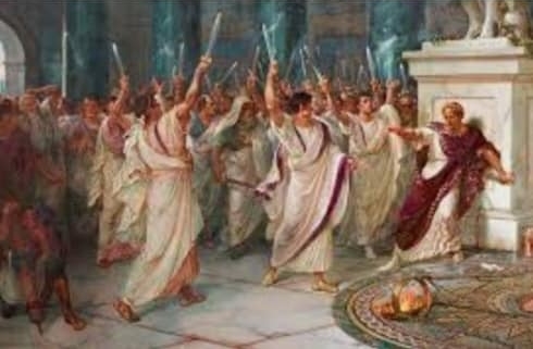 Today March 15, 44 BC: Dictator Julius Caesar, one of the greatest of all generals, equalled perhaps by only Alexander the Great and Hannibal is stabbed to death by Brutus, Cassius and several other Roman Senators on the Ides of March in Rome.