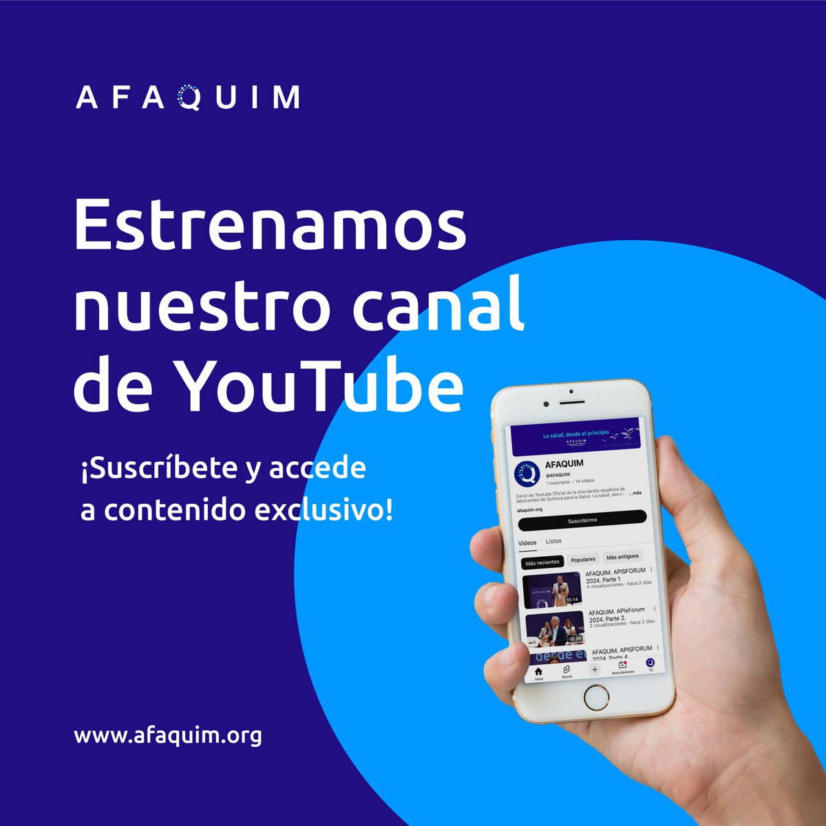 🔵 Descubre nuestro canal oficial en <a href="/YouTube/">YouTube</a>  donde compartimos contenido exclusivo y relevante sobre la industria de los principios activos farmacéuticos (APIs). 🔵 

!Suscríbete!  youtube.com/@AFAQUIM 

Más información en afaquim.org/recursos