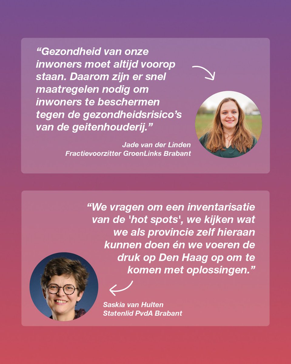 ✅ 'Actuele Motie: Gezondheid omwonenden geitenhouderijen' aangenomen

Met de motie spreekt PS uit het geitenmoratorium (vooralsnog) voor onbepaalde tijd in stand te houden en vragen we het college om inzicht te geven in wat we provinciaal kunnen doen om gezondheid te beschermen.