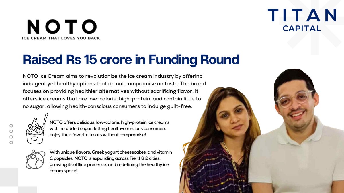 We’re thrilled to share that our portfolio company, NOTO - Healthy Ice Cream, India’s leading guilt-free indulgence brand, has 𝐫𝐚𝐢𝐬𝐞𝐝 ₹𝟭𝟱 𝐜𝐫𝐨𝐫𝐞 in a growth funding round led by <a href="/ipventures_in/">Inflection Point Ventures</a>, with participation from JITO Incubation and Innovation Foundation and