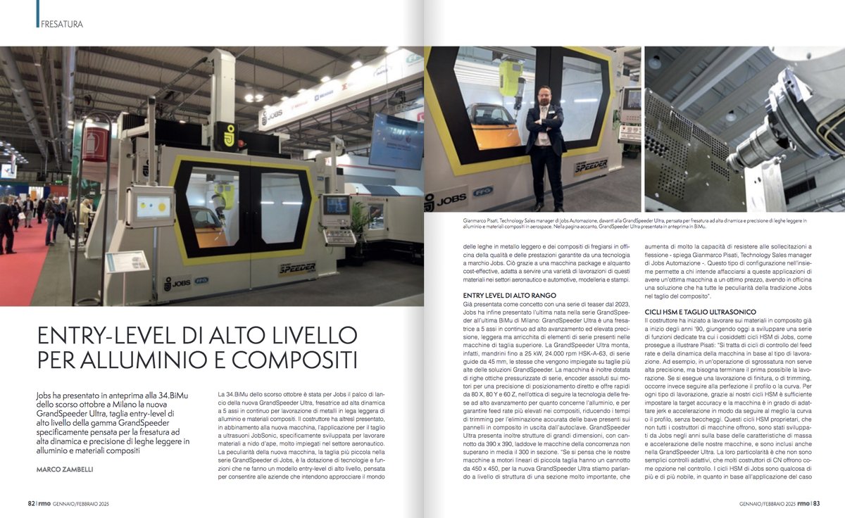 meccanica_plus's tweet image. Nuova taglia entry-level a prestazioni elevate per #fresatura ad alta dinamica e precisione di leghe leggere in #alluminio e #compositi, la macchina presentata da #Jobs in #BiMU per aeronautico, stampi e automotive. L’articolo  su #RMO di gennaio/febbraio.
tech-plus.it/brochure/rmo/2…