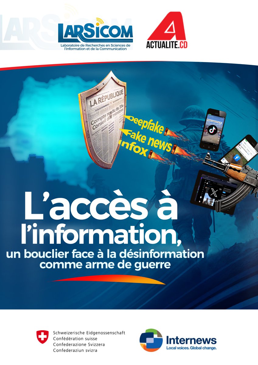 actualitecd's tweet photo. L’accès à l’information publique est un droit, pas un privilège !
Sans une loi garantissant ce droit en RDC, l’opacité persiste et la démocratie piétine.
Rejoignez la #campagne et faites entendre votre voix !
Partagez, interpellez, mobilisez !
#Larsicom #ActualiteCD #Internews https://t.co/oNPlubiH5g